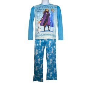 Girls Blue Frozen-Themed Long Sleeve Pajama Set